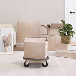 Bricotech Base Redonda Madera con Ruedas 38 x 11 cm