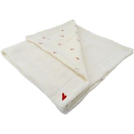 Domiva DOM1732404999619 Manta de Doble Cara Amor de Maternidad 75 x 100 cm Punto Grueso y Muselina