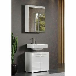 Trendteam Mueble de Baño AMANDA con 2 Puertas y Espejo - Blanco - L60 x P17 x H77 cm