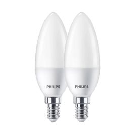 Philips Bombilla LED Vela E14 7W (Equivalente 60W) 806 lm Luz Día 4000K Clase E - Pack 2 Unidades