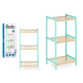 Berilo Estanteria Cuadrada 3 Estantes Bambú Madera Pino Menta Natural 35x70x30 cm