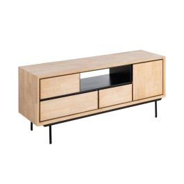 Mueble Tv Natural-Negro Madera-Metal 148 X 40 X 62 cm