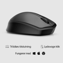 HP 280 Ratón Inalámbrico Silencioso Ergonómico, Batería 18 Meses, Tecnología Óptica Azul Multisuperficie