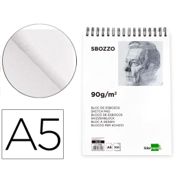 Liderpapel Bloc Dibujo Esbozos Espiral A5 148x210 mm 100 Hojas 90gr/m2 Sin Recuadro Precio: 4.49999968. SKU: B1A2D8MKBQ