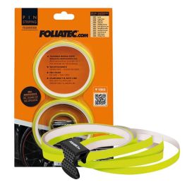 Foliatec FO34394 Pin Striping Diseño de Llanta Neon Amarillo 4 Tiras de 2,15 m x 6 mm con Ayuda de Montaje