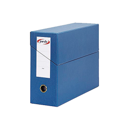 Pardo Caja Transferencia Folio Forrado Extra Doble Estuche Interior con Tarjetero Lomo 80 mm Cartón Azul 390x270x115 mm