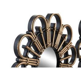 Juego de Espejos DKD Home Decor Scandi Cristal Negro Dorado Polipropileno (25 x 2 x 25 cm) (2 Unidades)