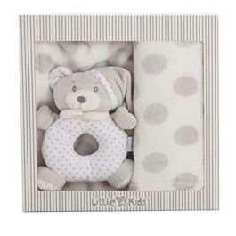 Set caja manta gris 100 x 75 + sonajero 16 cm Set caja manta gris 100 x 75 + sonajero 16 cm