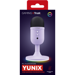 Trust GXT 234P Yunix Micrófono de superficie USB Púrpura para Mesa Gaming Streaming