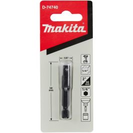 Makita D-74740 Adaptador de enchufe 50mm 1/4" para herramientas, negro
