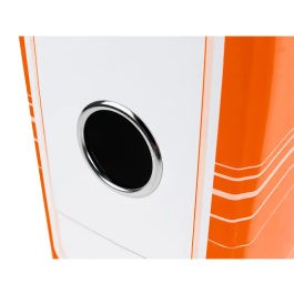 Liderpapel Archivador de Palanca A4 Filing System Forrado Naranja Lomo 80mm con Caja y Compresor Metálico
