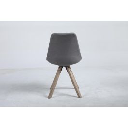 DKD Home Decor Silla Scandi Roble Poliéster Gris Oscuro 84x48x44 cm