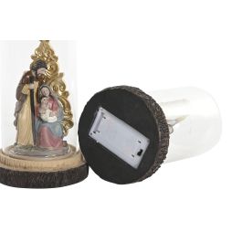 DKD Home Decor Nacimiento Navidad Tradicional Multicolor, 4 Unidades Surtidas, Led y Cristal, 10x10x21 cm, 2 Pilas AAA