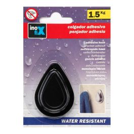 Inofix Colgador Resistente al Agua Gota Negro Mate 2193-3 Adhesivo Resistente Humedad Altas Temperaturas