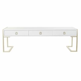 DKD Home Decor Mesa Centro Glam Blanco Dorado Madera Metal 3 Cajones Desmontable 150x36x48 cm DKD Home Decor Mesa Centro Glam Blanco Dorado Madera Metal 3 Cajones Desmontable 150x36x48 cm