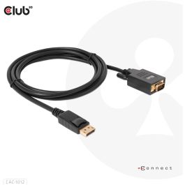 Club3D CAC-1012 Cable DisplayPort a VGA Macho/Macho 2m Negro - Soporta hasta 1920x1080 Full HD