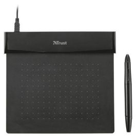 TABLETA DIGITALIZADORA DE DISEÑO FLEXIBLE TRUST FLEX DESIGN - 140x100MM - PARTE INFERIOR ANTIDESLIZANTE - LAPIZ ÓPTICO INALÁMBRICO 2 BOTONES