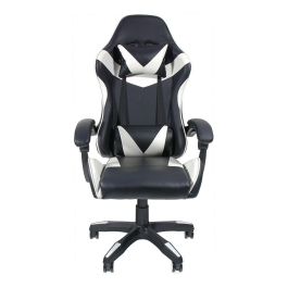 Silla gaming ergonómica negra y blanca