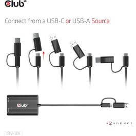 Club3D Adaptador USB Tipo C/A a HDMI y VGA
