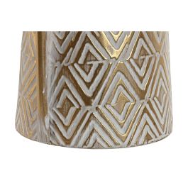 DKD Home Decor Jarrón Decorativo Moderno de Metal Dorado y Blanco con Asa - 24.5x24.5x66 cm DKD Home Decor Jarrón Decorativo Moderno de Metal Dorado y Blanco con Asa - 24.5x24.5x66 cm