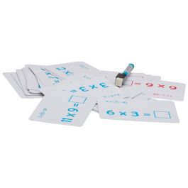 Jeux 2 momes Juego de 36 Cartas de Cálculo, Sumas, Restas, Multiplicaciones y Divisiones, Doble Cara, Plastificadas, Borrables con Rotulador