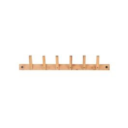 Domo Pack Living Colgador de Bambú 2 en 1 Vertical u Horizontal, Perchero de 6 Perchas, Madera, Medidas 26x7x76cm