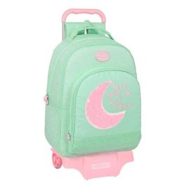 Mochila Escolar con Ruedas BlackFit8 Moon Verde 32 x 42 x 15 cm