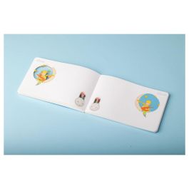 El Principito Cuaderno A5 Apaisado Le Petit Prince con El Principito y el Zorro, 120 Hojas Sin Pautar, Color Azul
