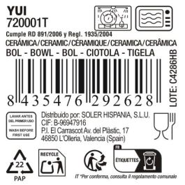 Bol Aperitivo Japonés Yui Ø11.2x6 cm - Inde (36 Unidades) Bol Aperitivo Japonés Yui Ø11.2x6 cm - Inde (36 Unidades)