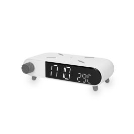 Reloj Despertador con Cargador Inalámbrico KSIX Retro Blanco 10 W