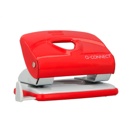 Q-connect KF14219 Taladrador Rojo Capacidad 20 Hojas Base Metálica