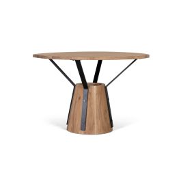 Giner y Colomer Mesa de Comedor Redonda Madera de Mango y Metal 116 cm Diámetro