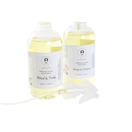 DKD Home Decor Spray Transparente 7 x 7 x 21 cm Wood & Tonka, Cinnamon & Orange, Pulverizador Hogar (6 Unidades)