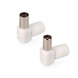 Edm Clavija + Base TV Acodada Blanco Polietileno 9,5 mm