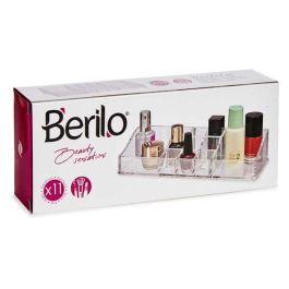 Berilo Organizador 11 Huecos Grandes Laterales Plástico Transparente 22.7 x 4.7 x 9 cm