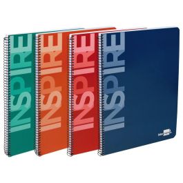 Cuaderno Espiral Liderpapel Cuarto Inspire Tapa Dura 80H 60 gr Milimetrado 2 mm Con Margen Colores Surtidos 10 unidades