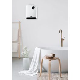 Domo Calefactor de Baño DO7357F - 2000W, Wifi, Mando a Distancia, Función Eco, Pantalla LED, Montaje Pared/Pie, Blanco