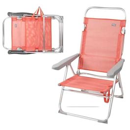 Silla playa plegable aluminio 5 posiciones flamingo 48x57x99 cm con asa.