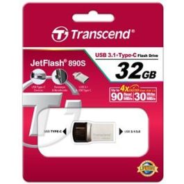 Transcend JetFlash 890 USB 3.1 Tipo-C/A Dual 32GB Pendrive