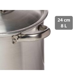 Olla de Aluminio Kinvara 24 cm 8 L - Plata, Apta Gas/Horno/Lavavajillas (6 Unidades) Olla de Aluminio Kinvara 24 cm 8 L - Plata, Apta Gas/Horno/Lavavajillas (6 Unidades)
