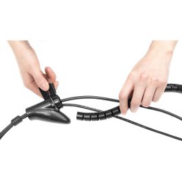 Digitus Manguera en espiral flexible para cables, PET, 5m, negra, con pasacables para escritorio/pared