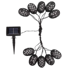 Smart Garden Guirnalda de Luces Solares para Jardín de 4.7 m con 10 Farolas y Efecto Llama, Negro - SMA5050642058322