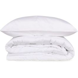 MEN8681875218046 Juego de Cama 100% Algodón Satén Blanco - Funda Nórdica 220x240 cm y 2 Fundas de Almohada 60x60 cm