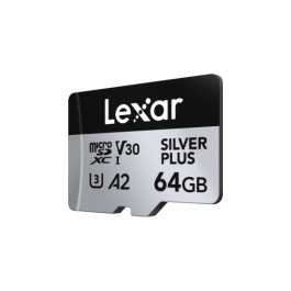 Lexar LMSSIPL064G-BNANG Tarjeta MicroSDXC Profesional SILVER PLUS 64 GB UHS-I Clase 3 Velocidad Lectura 205 MB/s Escritura 100 MB/s V30 A2