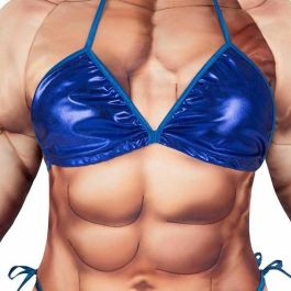 Disfraz culturista mono con relleno, bikini y placa de concursante talla one size Disfraz culturista mono con relleno, bikini y placa de concursante talla one size