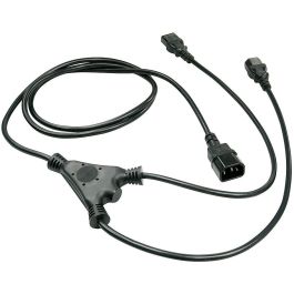 Lindy Cable Divisor IEC C14 a 2 x IEC C13 de 1m para PC, Impresoras, Monitores y Equipos de Audio