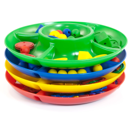 Miniland Juego de Bandejas de Clasificación con 5 Compartimentos, Set de 4 Unidades, Diámetro 26 cm