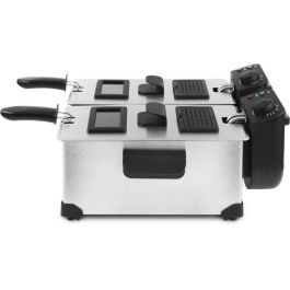 HKoeNIG DFX600 - Freidora doble sartén 2x3L - 3600W - 2 termostatos independientes - Cestas extraíbles - Filtros antiolor - Acero HKoeNIG DFX600 - Freidora doble sartén 2x3L - 3600W - 2 termostatos independientes - Cestas extraíbles - Filtros antiolor - Acero