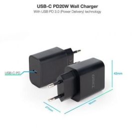 TooQ TQWC-PDUSBC20B Cargador de Pared USB-C Power Delivery 20W Negro TooQ TQWC-PDUSBC20B Cargador de Pared USB-C Power Delivery 20W Negro