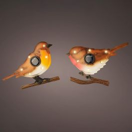 Lumineo Figura Pájaro Solar Metálico con Luz Blanca Cálida, 894881 - 18x4,5x13cm